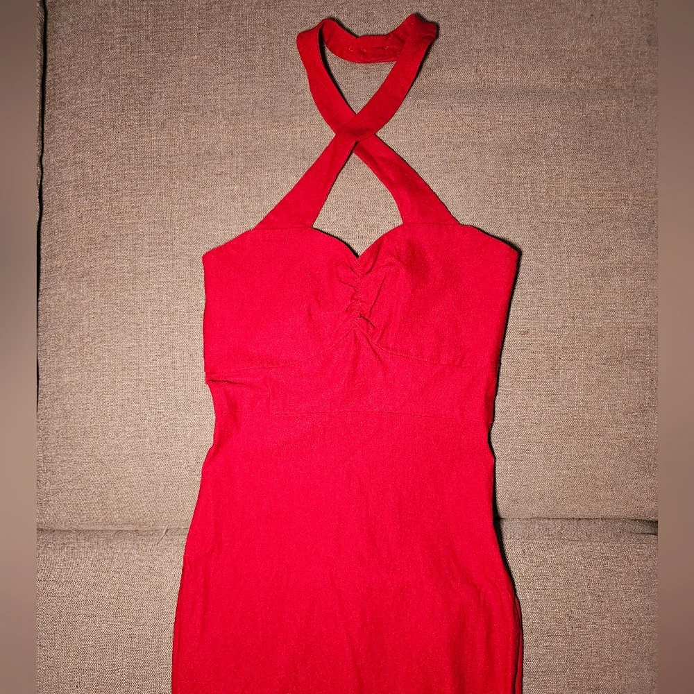 RockSteady Vibrant Red Backless Dress - Picture 2 of 6